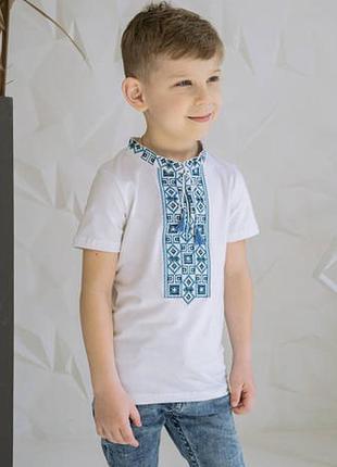 Вышитая футболка для мальчика, футболка - вышиванка3 фото