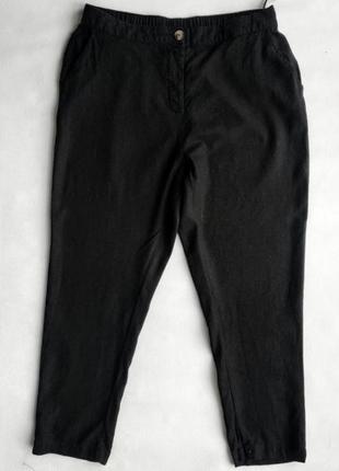 Льняные брюки с высокой посадкой peackok3 фото