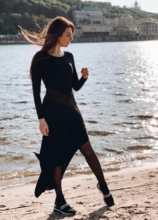 Длинное черное платье1 фото