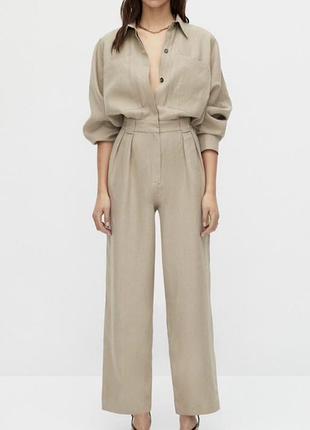 Комбинезон брючный комбез с брюками льняной лён massimo dutti оригінал