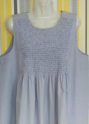 Платье р.16 (р.44 евро) reserved миди полосатое летнее, замеры2 фото