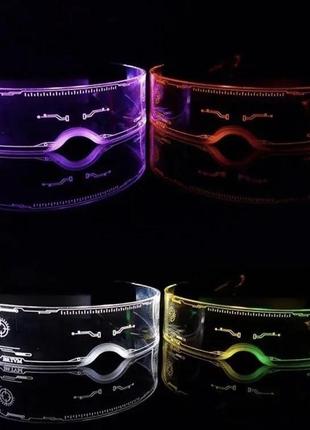 Неоновые очки в стиле киберпанк с led подсветкой