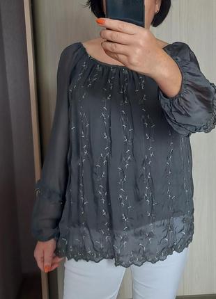 Блузка блуза италия шелк1 фото
