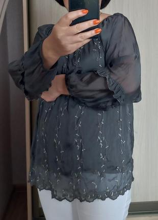 Блузка блуза италия шелк6 фото