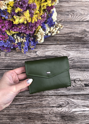 Жіночий шкіряний міні гаманець, невеликий гаманець фірми dr.bond ws-3 green