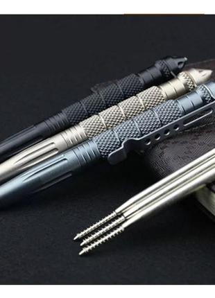 Ручка з авіаційного алюмінію зі склобоєм + 5 запасних стрижнів haki.10 фото