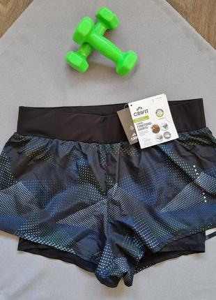 Женские спортивные шорты двойные crivit нижняя, р-ры xs/s/m/l