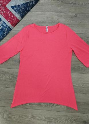 Удлиненная женская футболка яркая туника