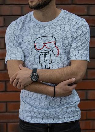 Чоловіча футболка karl біла / якісні футболки для чоловіків карл