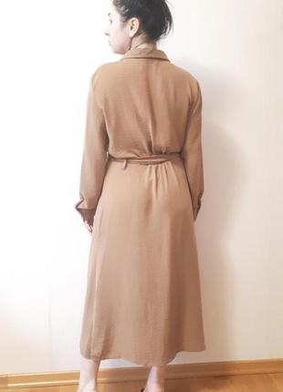 Сукня міді на гудзиках з довгим рукавом сукня халат довге плаття в пол3 фото