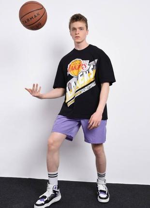Оверсайз мужская футболка лакерс / качественные хлопковые футболки lakers для мужчин