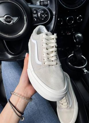 Женские кеды vans old skool beige white 36-408 фото