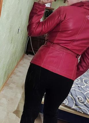 Кожаная куртка бордо, размер с1 фото