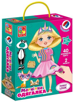 Магнитная игра-одевашка vladi toys family look (укр) (vt3702-21)