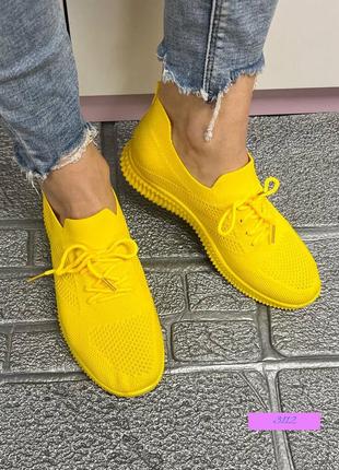 Желтые яркие трендовые легкие кроссовки количество ограничено