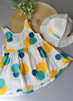 Комплект для девочки платье и шляпка желтый бантик2 фото