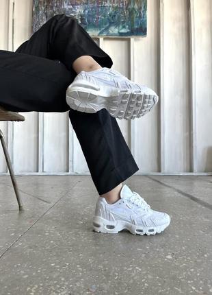 Nike air max 96 ii triple white жіночі топові білі кросівочки в сітку літні весняні демі весна літо белые кроссовки найки в сетку летние скидка знижка3 фото