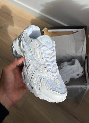 Nike air max 96 ii triple white жіночі топові білі кросівочки в сітку літні весняні демі весна літо белые кроссовки найки в сетку летние скидка знижка9 фото