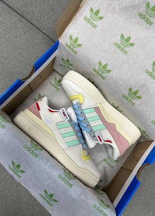 Женские кроссовки adidas forum low multicolor! топ качество! натуральная кожа!