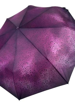 Женский зонт полуавтомат "капли дождя" от toprain на 8 спиц, фиолетовый, 02058-5
