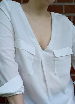Офисная блуза с карманами3 фото