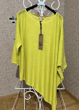 Льняная блуза лен кофта асимметрия бохо