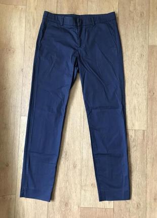 Bogner made in ukraine жіночі оригінал легкі штани чинос тонкі сині літні брюки без стрілок ремінь8 фото