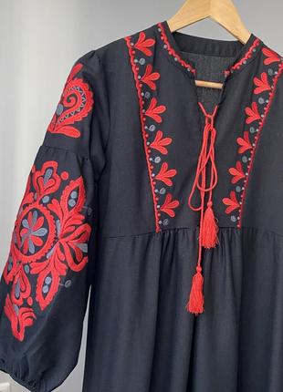 Платье вышитое платье миди вышиванка в украинском стиле платья миди вышиванка3 фото