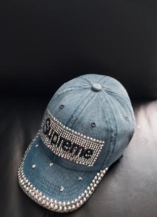 Дитяча джинсова кепка з каменями capri corn (supreme) 7-13 років6 фото