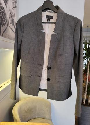 Піджак жакет сірий картатий картатий жіноча дівчинка дівчина2 фото