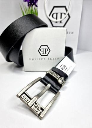 Ремінь пояс чоловічий шкіряний в стилі philipp plein / ремень пояс мужской кожаный