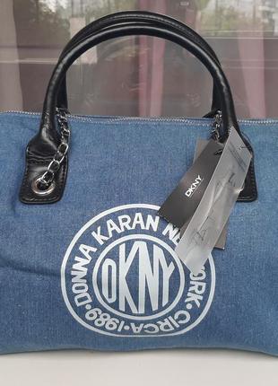 Стильна брендовий джинсова джинсова сумка dkny.