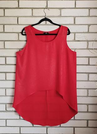 Блуза красная с серебряным напылением с удлиненной спинкой 18 р-ру.