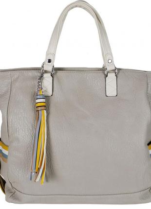 Женская сумка стильная вместительная красивая сумочка объемная на молнии с украшением молодежный шоппер 184414 фото