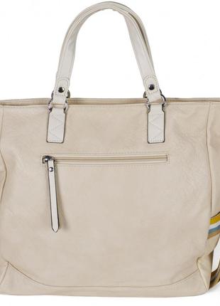 Женская сумка стильная вместительная красивая сумочка объемная на молнии с украшением молодежный шоппер 184418 фото