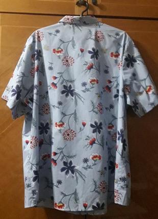 Брендовая новая хлопковая красивая блузка рубашка в цветах р.24/52 от cotton traders2 фото