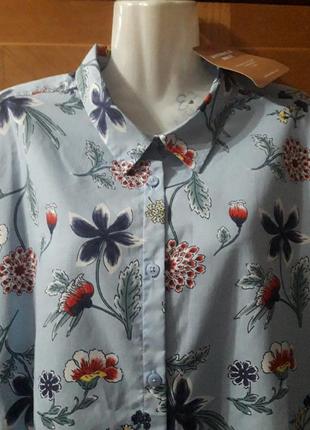 Брендовая новая хлопковая красивая блузка рубашка в цветах р.24/52 от cotton traders7 фото