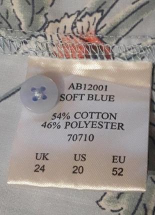 Брендовая новая хлопковая красивая блузка рубашка в цветах р.24/52 от cotton traders5 фото