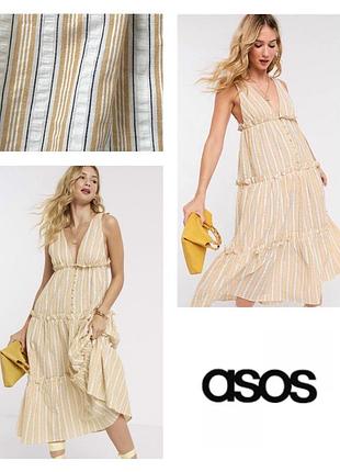 Новое хлопковое ярусное платье сарафан asos zara свободного кроя 100 % хлопок