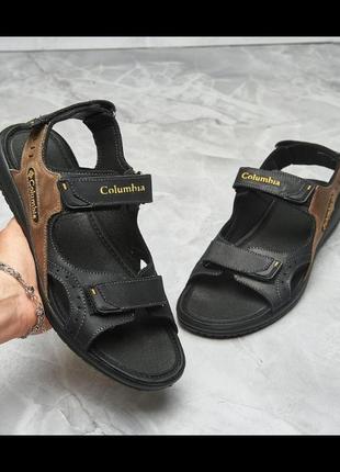 Мужские кожаные сандалии с логотипом columbia3 фото