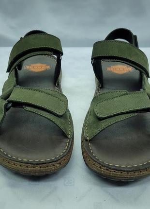 Ортопедические кожаные сандалии на липучках хаки detta 41-45р.4 фото