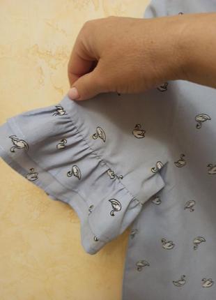 Блузка-блузочка с лебедями3 фото