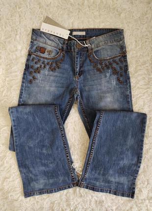 Стильные изысканные женские джинсы клеш stefanel, р.s(26)