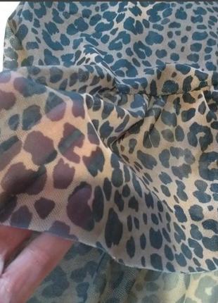 Актуальная юбка сетка на запах, леопард5 фото