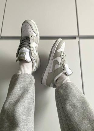 Кроссовки nike sb dunk low grey white1 фото