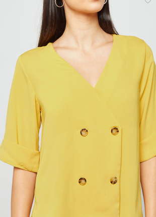 Топ блуза рубашка гірчична мінімалістична стильна бренд dorothy perkins3 фото