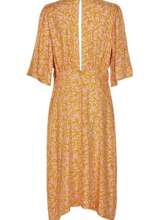 Плаття платье міді миди сарафан ампір персикове принт якісне бренд numph2 фото