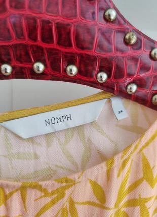 Плаття платье міді миди сарафан ампір персикове принт якісне бренд numph6 фото