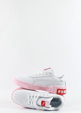 Женские кеды puma cali basket white pink