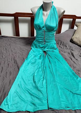 Нарядный брючный комбинезон с открытой спиной 36 р